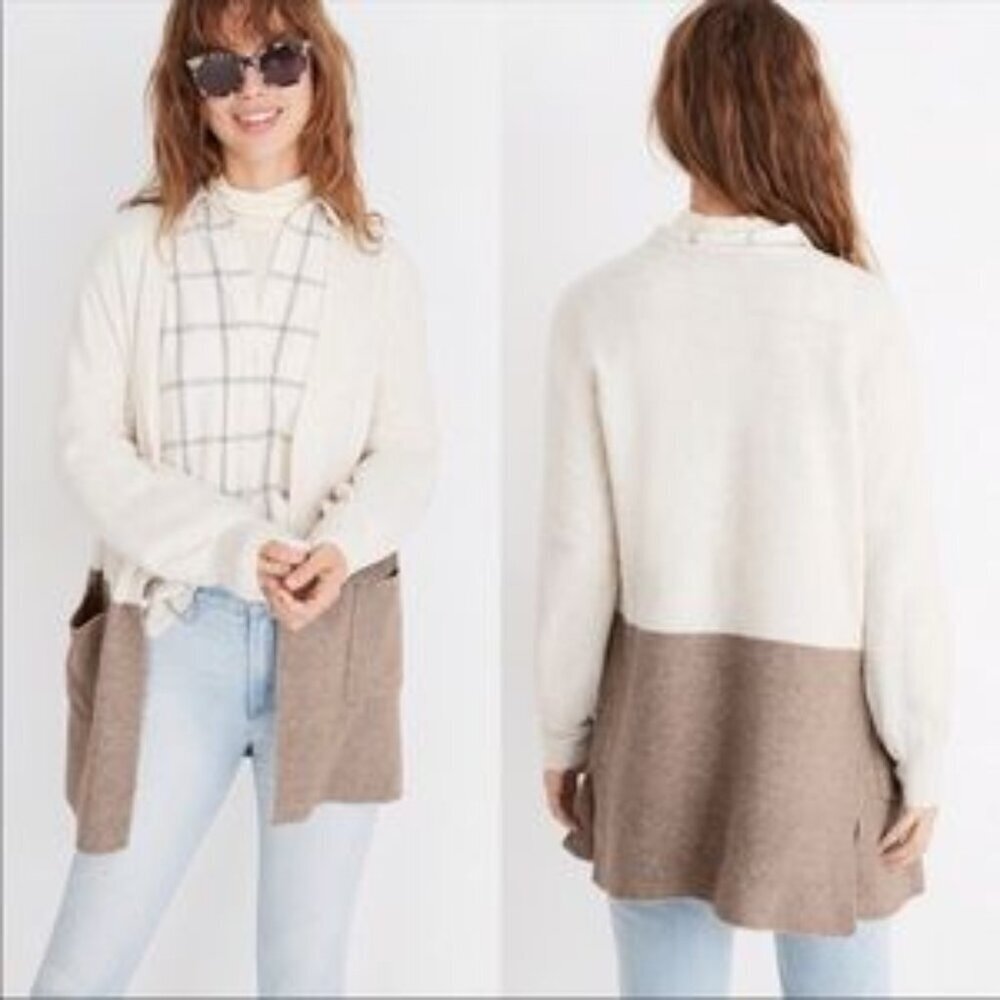 Madewell Kent Colorblock Cardigan Sweater